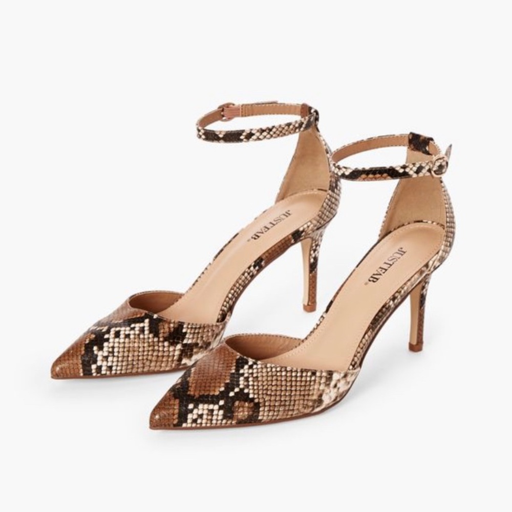 Snakeskin pattern two piece pumps